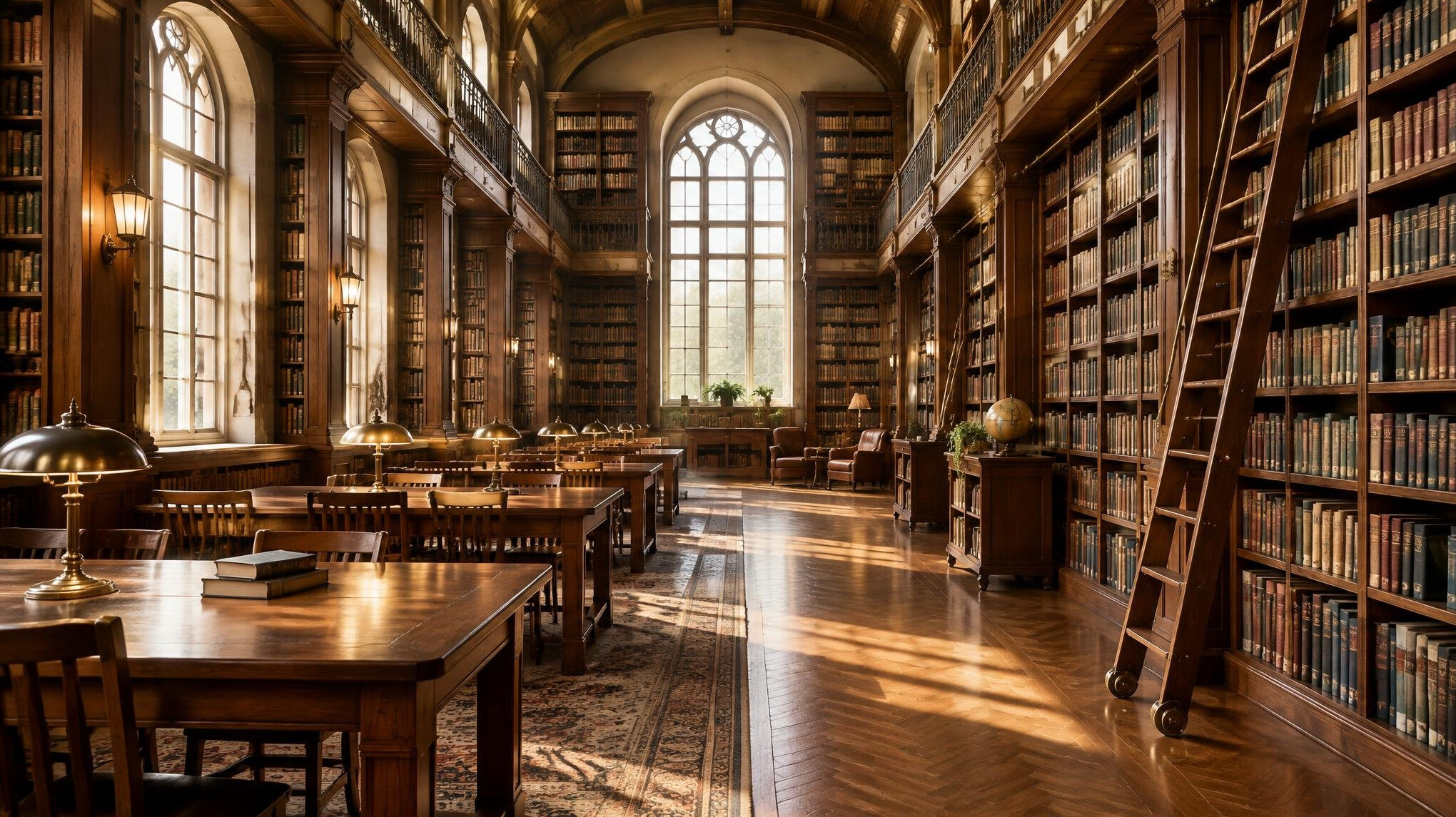 Library shelves full of books
