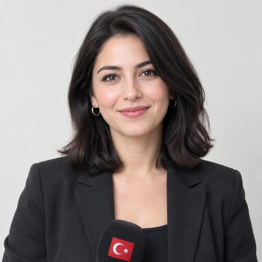 Portrait of a smiling young woman journalist